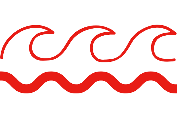 red illustration of waves